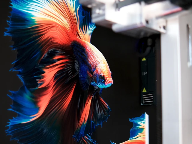 Une impression murale d'un poisson avec la machine